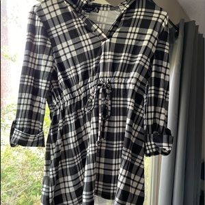 Soft plaid long sleeve blouse